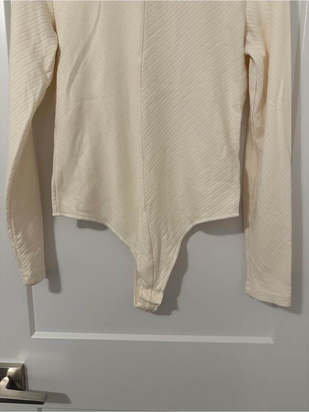Knix Cloud White Papaya Mock Neck Bodysuit Ribbed Size Large Women’s - Picture 5 of 10